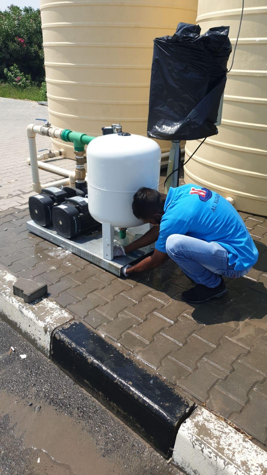Booster pump and pressure tank commissioning